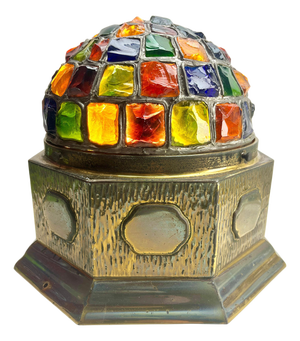 Arts & Crafts Chunk Glass Globe Light by Peter Marsh for Nader, 1940