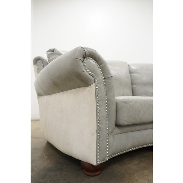 Custom Italian Curved Conversation Sofa For Sale - Image 9 of 16