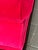 1990s Custom Fuchsia Pink Velvet Cocktail Ottoman With Dark Wood Base & Bun Feet For Sale - Image 5 of 11