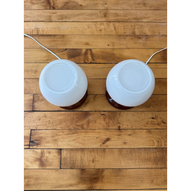 1960s Ivan Jakes Glass & Ceramic Table Lamps - a Pair For Sale - Image 4 of 6
