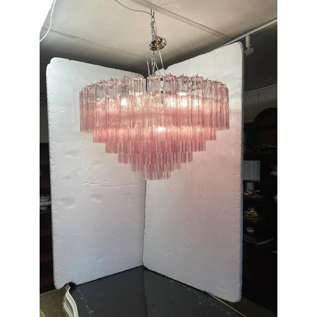 Early 21st Century Pink Tronchi Murano Glass Chandelier by Simoeng For Sale - Image 5 of 13