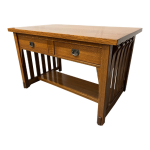 Stickley Style Arts & Crafts Quarter-Sawn Oak Writing Desk by H. Dinwoodey Furniture Company