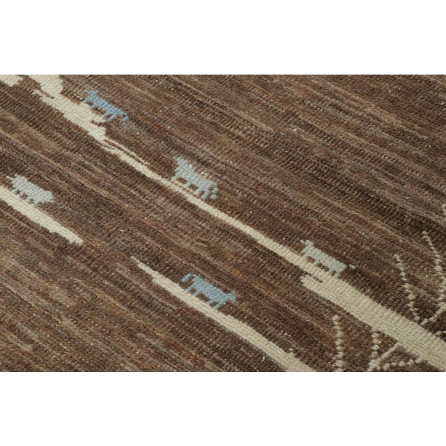 2010s Rug & Kilim’s Moroccan-Inspired Rug, Rich Brown and Cream Primitivist Geometry For Sale - Image 5 of 7