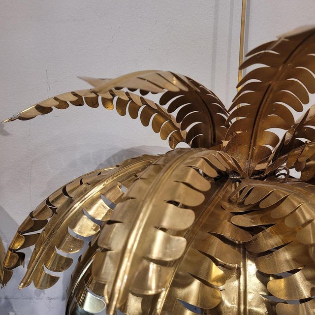 Palm Tree Lamps in Gilt Brass by Christian Techoueyres for Maison Jansen, France, 1970s, Set of 2 For Sale - Image 16 of 18