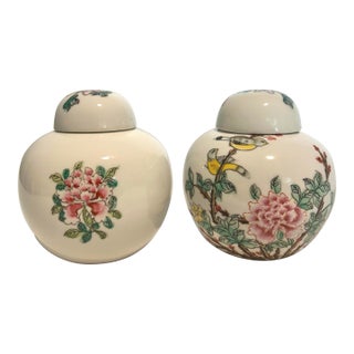 Mid Century Modern Neiman Marcus Porcelain Ginger Jars For Sale