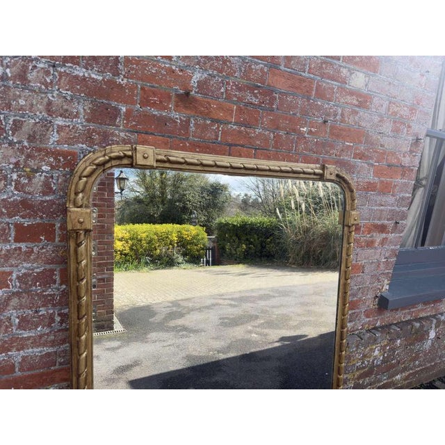 Large Antique English Rope Twist Framed Mirror, 19th Century For Sale - Image 5 of 6
