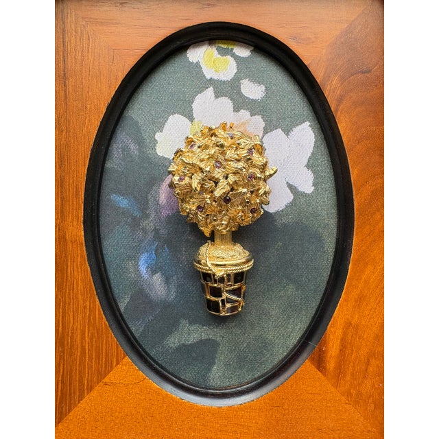 Contemporary Vintage St. John Topiary on Carolyn Misterek Repro Print, Framed For Sale - Image 3 of 3