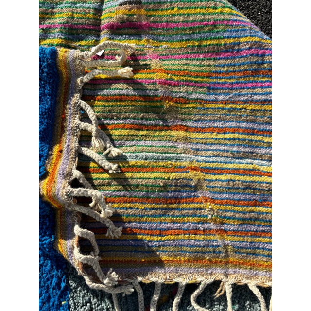 Blue Colorful Moroccan Berber Rug For Sale - Image 8 of 10