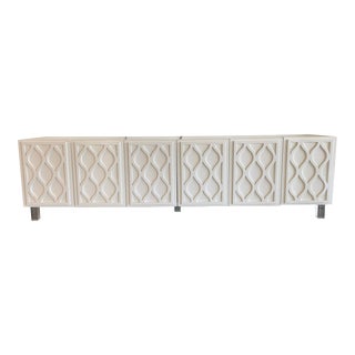 Vintage Mid Century Modern Lacquer and Lucite Credenza For Sale