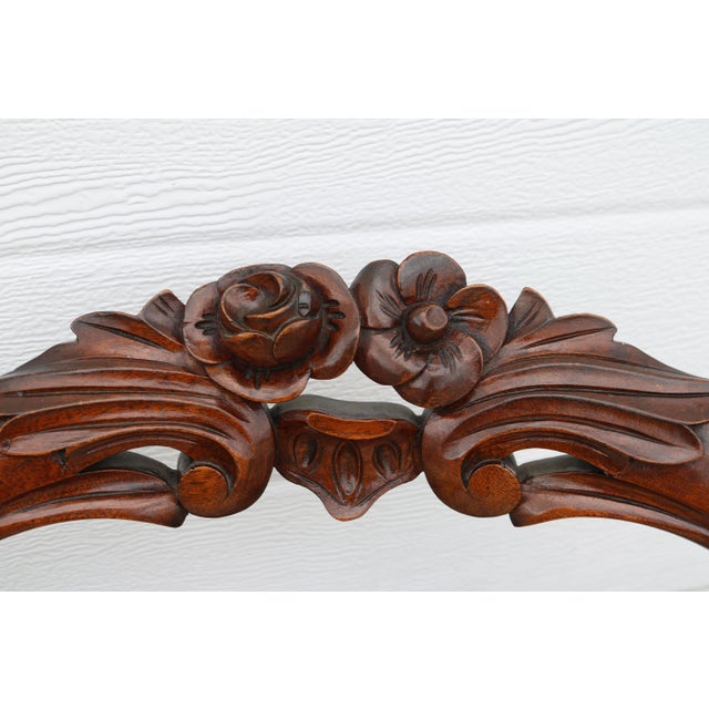 Wood Late 19th Century Victorian Balloon Back Carved Walnut Chairs-Set of 2 For Sale - Image 7 of 15