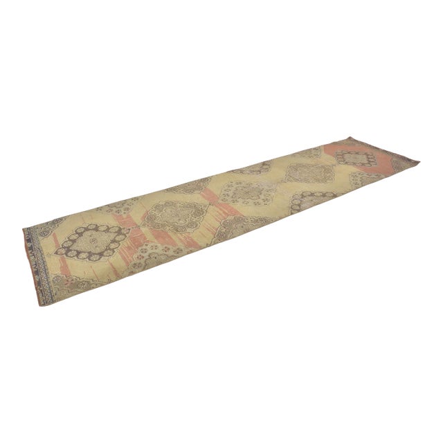 Vintage Handknotted Hallway Runner Rug For Sale