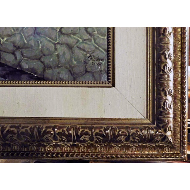 Green Viktor Shvaiko the Drake Framed Hand Embellished Artwork on Canvas Ed#2/350 For Sale - Image 8 of 8