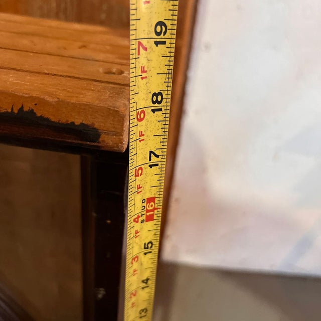 Vintage Large Solid Mahogany and Beveled Glass Door Transom Window For Sale - Image 16 of 17