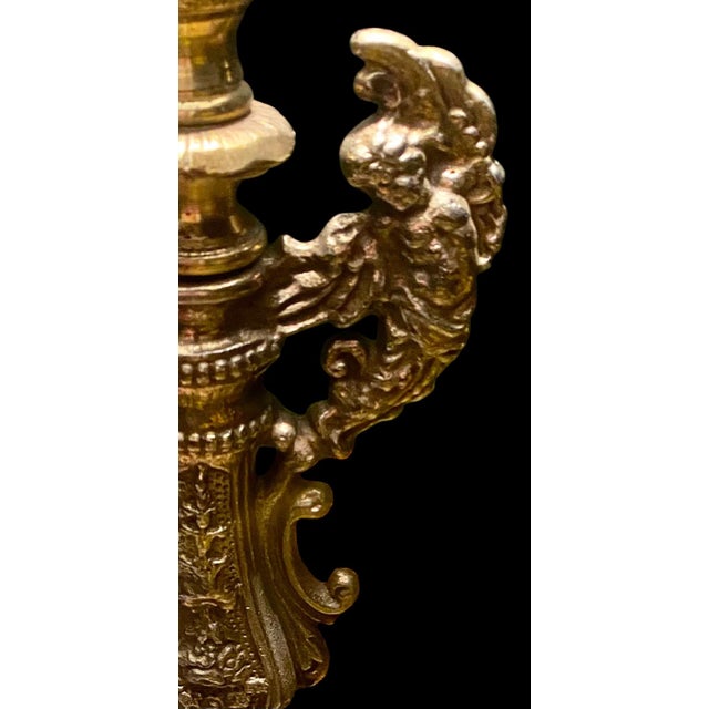 Blue Antique Art Nouveau Table Lamp With Leaded Glass Shade, 1909 For Sale - Image 8 of 13