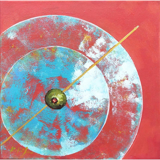 In the Pink Martini - Cocktail Painting on Canvas - Original Artwork by Kathleen Keifer For Sale