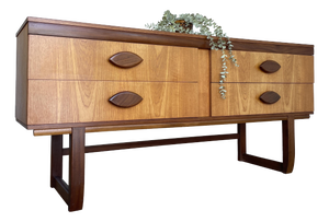 Mid-Century Modern Teak Sideboard with Sculpted Handles, 1960s