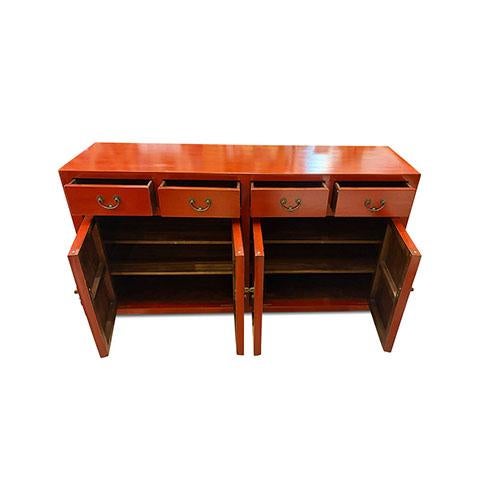 Chinese East Village 61" Long Sideboard-Red For Sale - Image 3 of 4