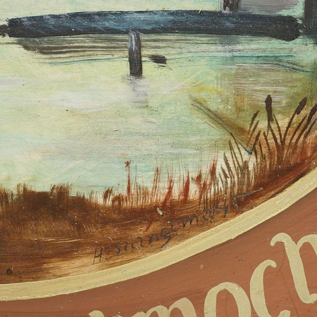 Vintage Honor Shooting Target With Landscape and Lake Painting, Germany 1951 For Sale - Image 4 of 5