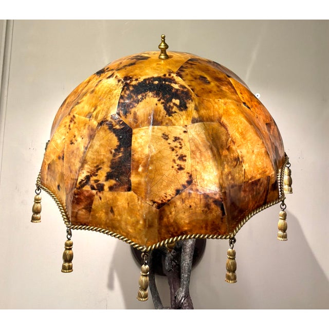 Traditional Maitland-Smith Bronze and Penshell Monkey Sconcess Pair For Sale - Image 3 of 12