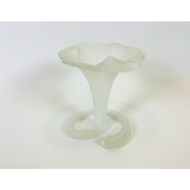 Vintage Handmade Frosted Glass Lilly Vase from Stiver, 1970s For Sale - Image 6 of 9