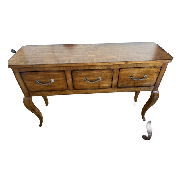 Late 20th Century Elegant Wood Console Table With Drawers | Entryway/Sofa Table For Sale