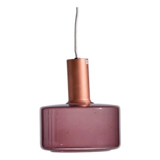Mid 20th Century Tapio Wirkkala for Idman Finnish Glass Pendant Light - Cranberry For Sale