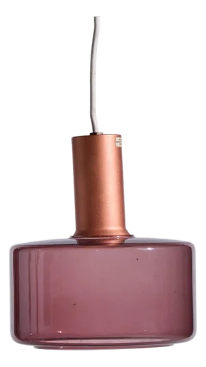 Mid 20th Century Tapio Wirkkala for Idman Finnish Glass Pendant Light - Cranberry