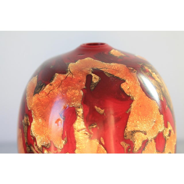 Robert W. Chatelain Black Cherry Burled Wood Hand Turned Vessel For Sale - Image 11 of 12