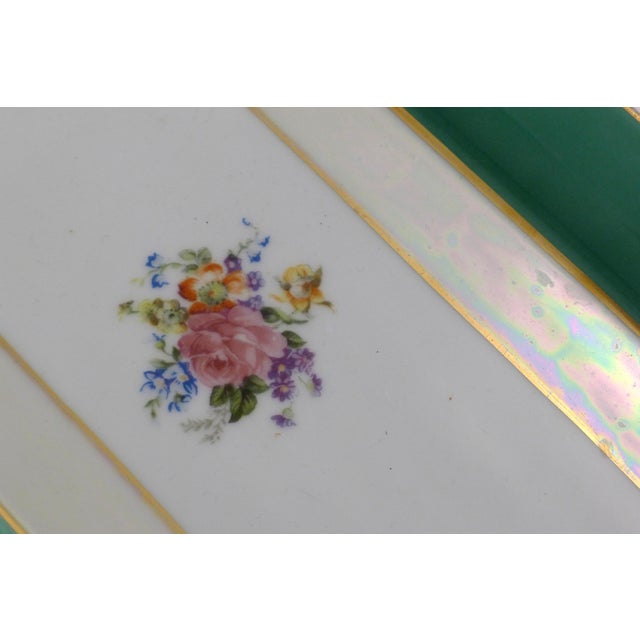 Art Deco Cake Plate with Floral Motif in Porcelain from Limoges, 1940s-1950s For Sale - Image 6 of 13