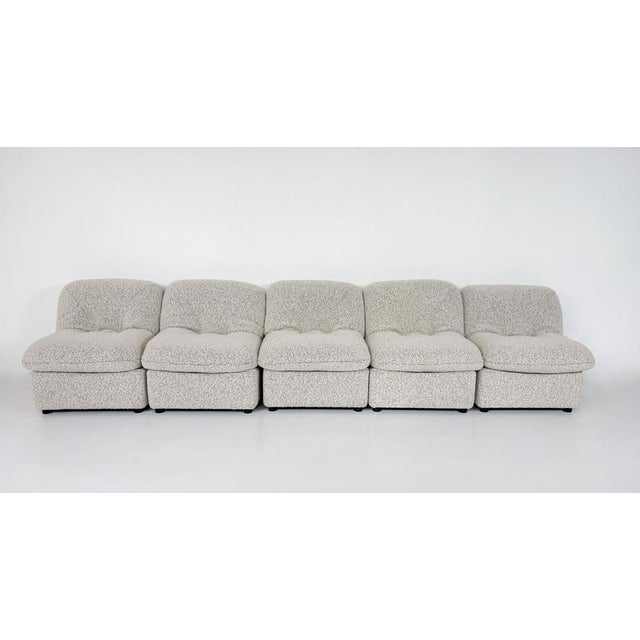 Contemporary Armchairs in Boucle Fabric, Italy, Set of 5 For Sale - Image 3 of 8