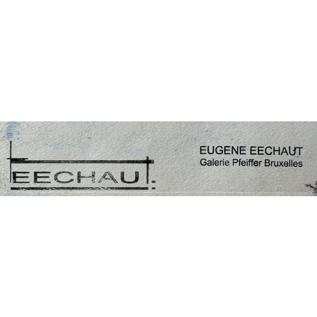 Paper Eugène Eechaut, Surrealist Composition. 1971, Ink on Paper For Sale - Image 7 of 8