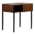 Small French 50's Teak and Black Laminate Night Stand or Side Table For Sale