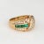 Tiffany and Co. 80s Vintage Tiffany & Co Ring Emerald Diamond Sz 6 18k Yellow Gold Signed For Sale - Image 4 of 7