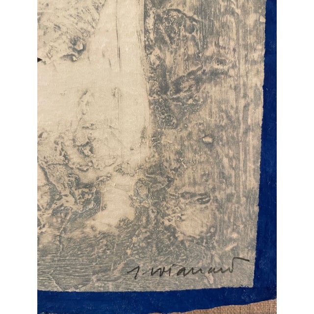 1980 James Coignard Otage Et Bleu Carborundum Etching With Collage For Sale - Image 9 of 10