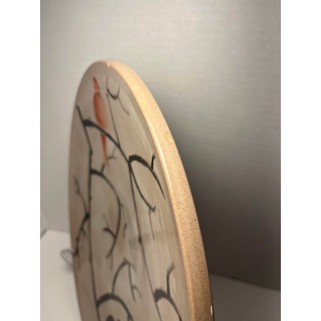1950s Mid-Century Modern Cole Merris California Art Pottery Hand Painted Platter For Sale - Image 5 of 9
