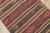 1960s Traditional Ethnic Red Striped Cicim Natural Wool Kilim Rug For Sale - Image 12 of 13