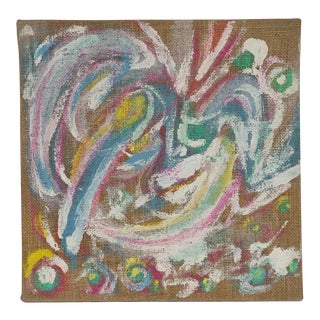 Unknown, Colored Flowers Composition, Oil Painting on Jute Canvas, 2000s For Sale