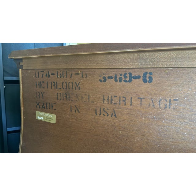 Drexel Heritage Mid 20th Century Drexel Heritage Heirlooms Collection Mahogany Bombay Chest With Carved Ball and Claw Feet Flame For Sale - Image 4 of 10