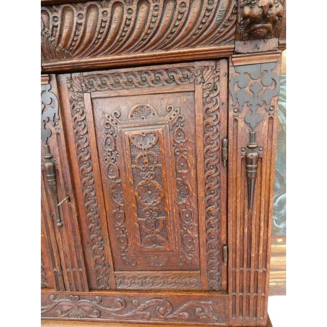 Brown Antique English Country Oak Cupboard on Stand, 1730 For Sale - Image 8 of 18