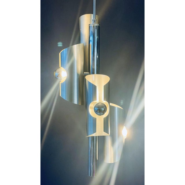 Silver Lamp with 4 Top Bulbs For Sale - Image 15 of 15