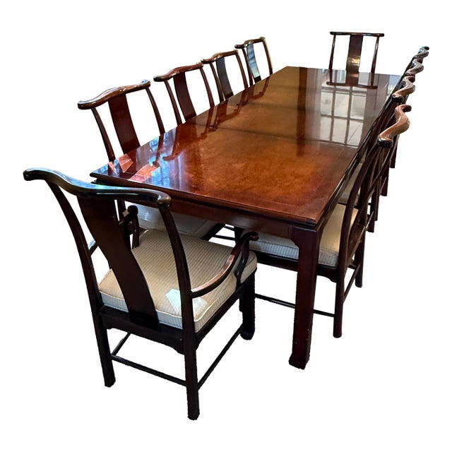 Vintage American of Martinsville Dining Table & 10 Chairs For Sale