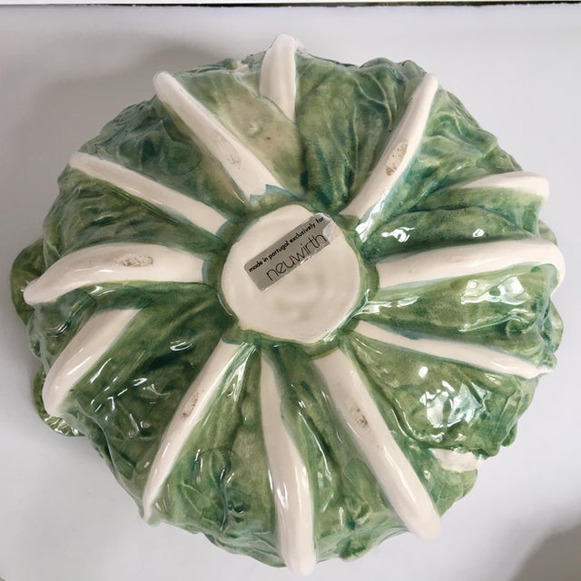 Late 20th Century Majolica Cauliflower Shaped Soup Tureen & Ladle, Made