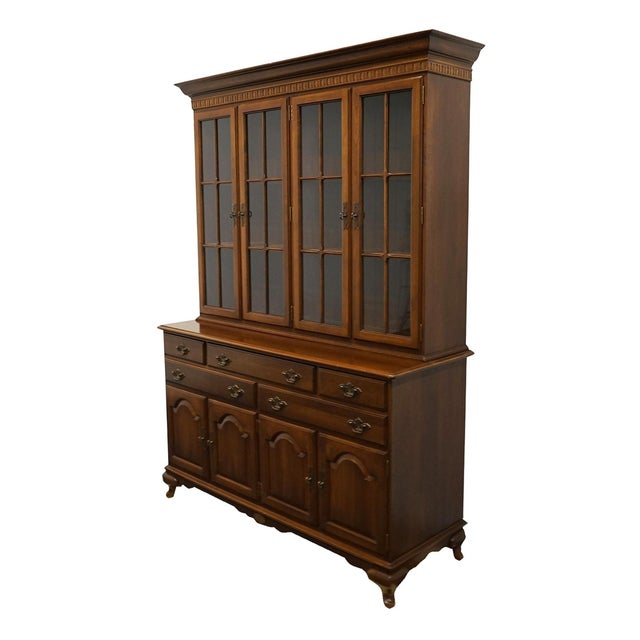 ETHAN ALLEN Georgian Court Solid Cherry Traditional Style 58" Buffet w. Lighted Display China Cabinet 11-6047 / 11-6098...