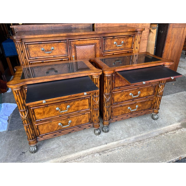 American Signature West Indies Faux Bamboo and Woven Rattan Dresser For Sale - Image 10 of 12