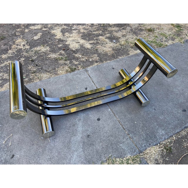 Art Deco Vintage Art Deco Tubular Smoked Glass Coffee Table Romeo Rega Style For Sale - Image 3 of 18