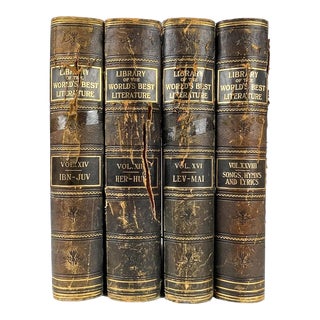 Antique Library of the Worlds Best Literature Books- Set of 4 For Sale