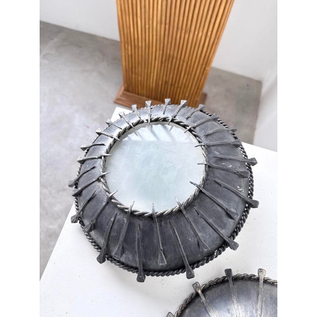 Brutalist Nail Wall Sconces, 1950s, Set of 2 For Sale - Image 10 of 18