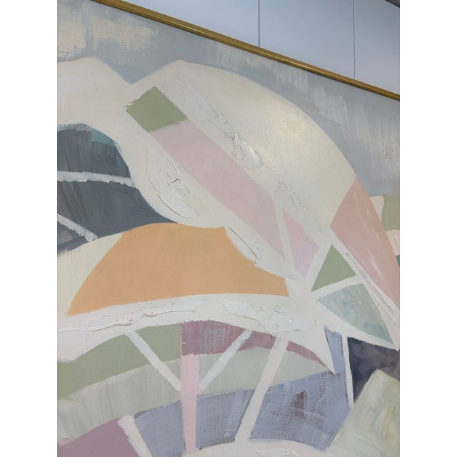 Oversized Lee Reynolds Abstract Beach Umbrellas Oil Painting on Canvas With Impasto For Sale In Miami - Image 6 of 15