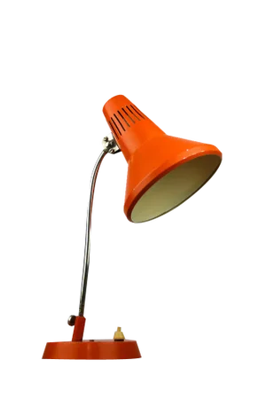 Adjustable Desk Lamp in Orange Painted Metal from TEP, 1970s