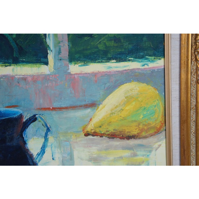 20th Century Still Life Oil Painting Flowers & Pears Framed For Sale - Image 11 of 12